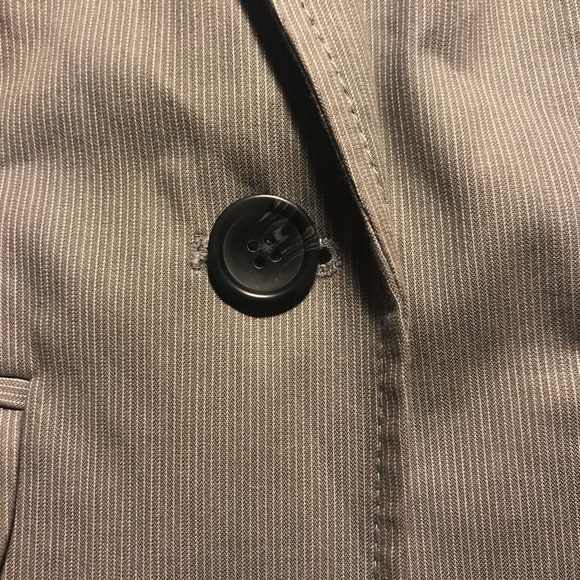 Banana Republic gray striped blazer Petite- Sz 0P - Picture 4 of 8